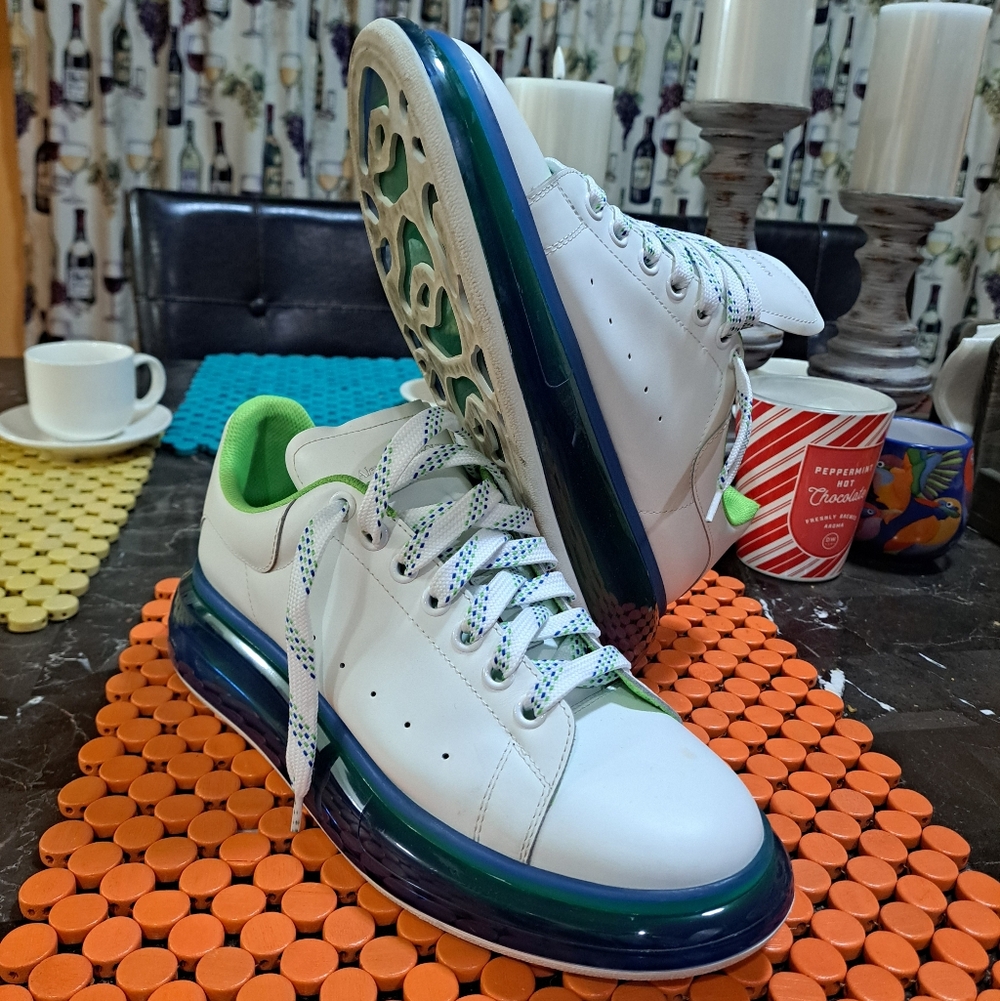 ALEXANDER MCQUEEN Men's Oversized Gel Sole Leather Mens Size 10.5